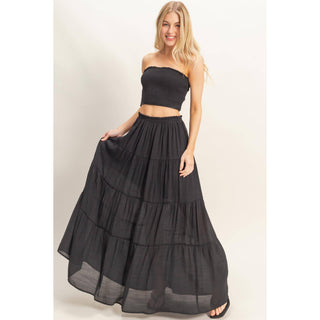 Smocked Tube Top & Tiered Skirt Set - Rise and Redemption