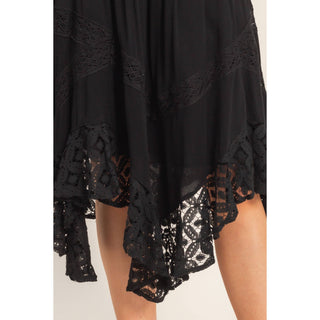 Smocked Waist Lace Hem Skirt - Rise and Redemption