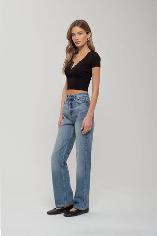 Snap Button Sweater Crop - Rise and Redemption