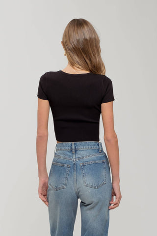 Snap Button Sweater Crop - Rise and Redemption
