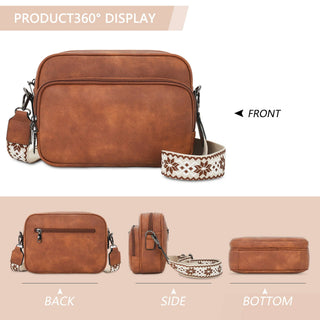SOLID VEGAN LEATHER CROSSBODY BAG SHOULDER PURSE - Rise and Redemption