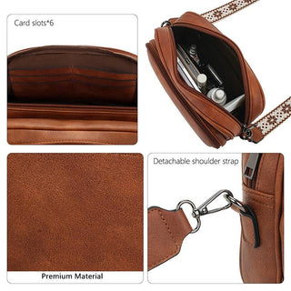 SOLID VEGAN LEATHER CROSSBODY BAG SHOULDER PURSE - Rise and Redemption