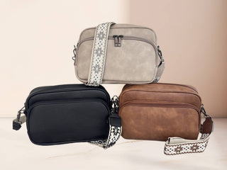 SOLID VEGAN LEATHER CROSSBODY BAG SHOULDER PURSE - Rise and Redemption