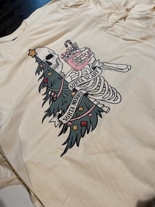 SORTA MERRY,SORTA SCARY,CHRISTMAS,SKELETON UNISEX SHORT - Rise and Redemption