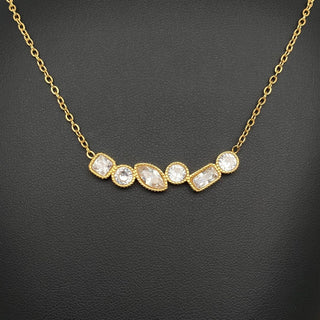 Sparkling geometric zircon 18K Golden S.Steel Necklace - FGS - Rise and Redemption