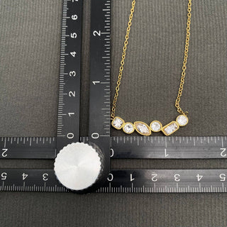 Sparkling geometric zircon 18K Golden S.Steel Necklace - FGS - Rise and Redemption