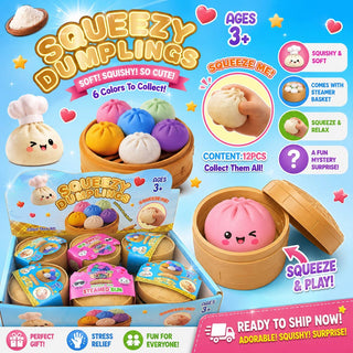 Squeezy Dumplings–Mystery Steamed Bun Squishy+Steamer Basket - Rise and Redemption