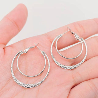 Stainless Steel Double Loop Design Gold Plated Hoop Earrings - Rise and Redemption