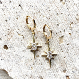 Star burst earring boutique salon spa gold trendy jewelry - Rise and Redemption