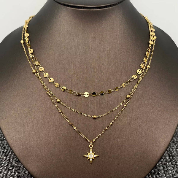 Star Charm 3 Layer Chain Necklace - Rise and Redemption