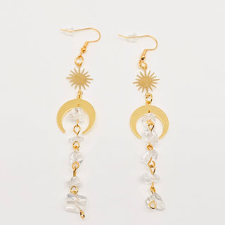 Star Moon Natural Stone Tassel Earrings - Rise and Redemption