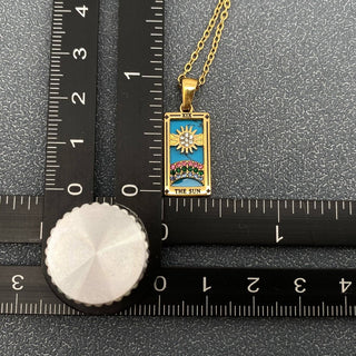 Star Moon Tarot 18K Gold Plated Steel Necklace - Rise and Redemption