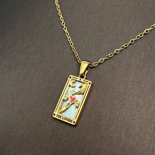 Star Moon Tarot 18K Gold Plated Steel Necklace - Rise and Redemption