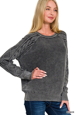 Stone washed cable sleeve thermal - Rise and Redemption
