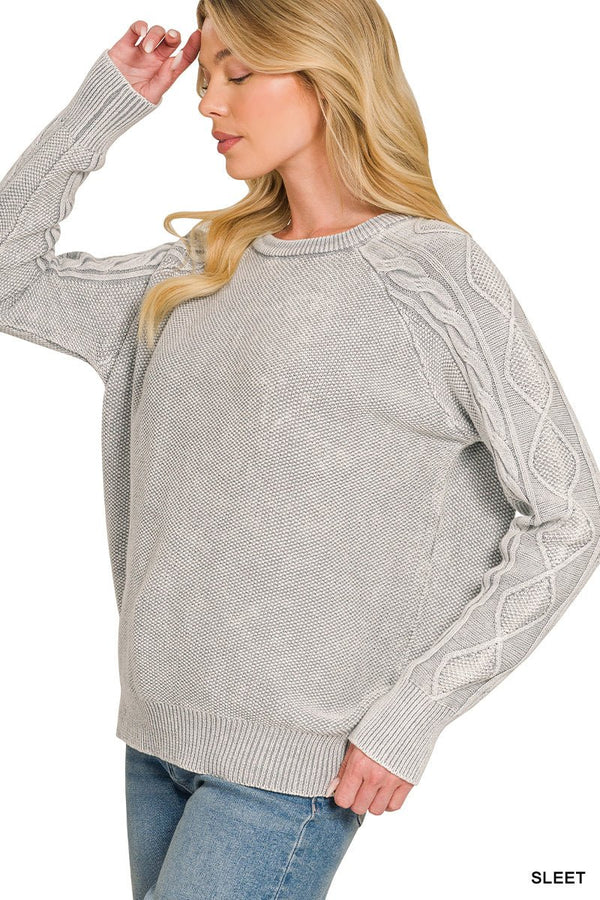 Stone washed cable sleeve thermal - Rise and Redemption