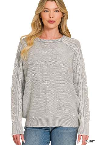Stone washed cable sleeve thermal - Rise and Redemption