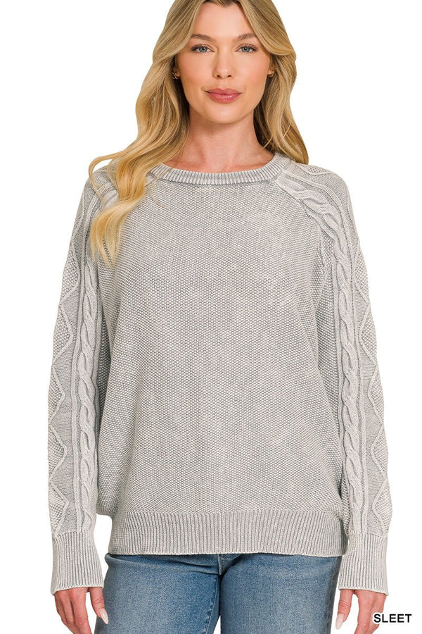 Stone washed cable sleeve thermal - Rise and Redemption