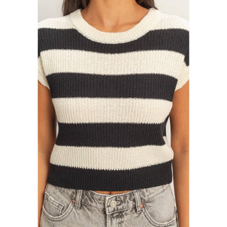 Striped Ribbed Knit Top - Rise and Redemption