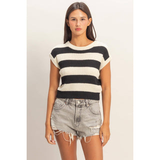 Striped Ribbed Knit Top - Rise and Redemption