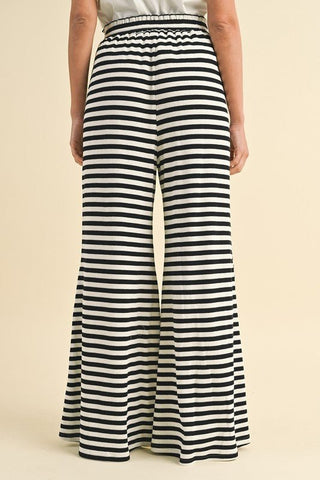 Striped Textured Wide Legs - Rise and Redemption