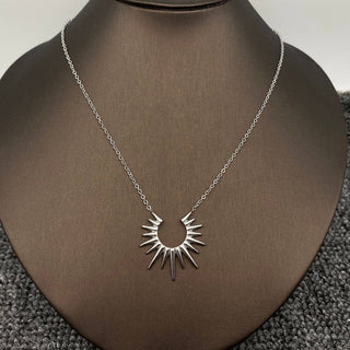 Sunburst Charm 18K Gold Plated Stainless Steel Necklace - Rise and Redemption