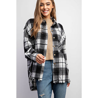 SUPER SOFT PLAID BUTTON DOWN SHIRT JACKET SHACKET - Rise and Redemption