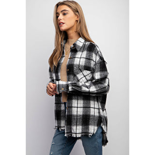 SUPER SOFT PLAID BUTTON DOWN SHIRT JACKET SHACKET - Rise and Redemption