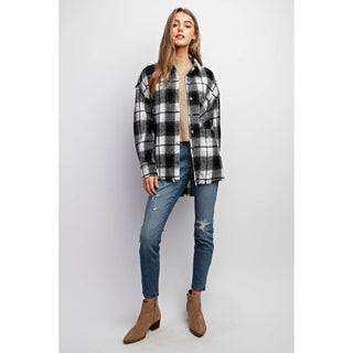 SUPER SOFT PLAID BUTTON DOWN SHIRT JACKET SHACKET - Rise and Redemption