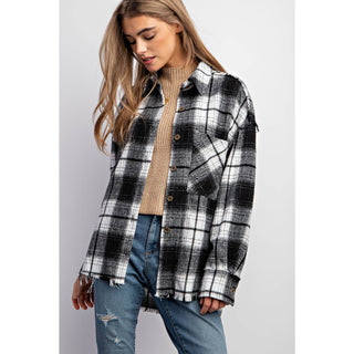 SUPER SOFT PLAID BUTTON DOWN SHIRT JACKET SHACKET - Rise and Redemption