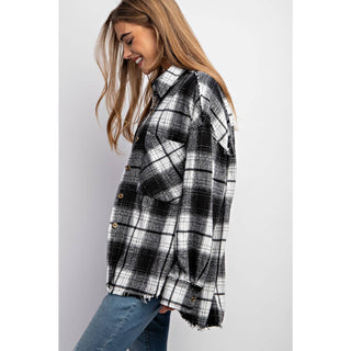 SUPER SOFT PLAID BUTTON DOWN SHIRT JACKET SHACKET - Rise and Redemption
