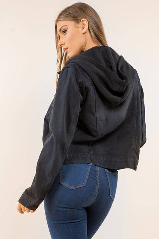 SWEATSHIRT HOODED DENIM JACKET - Rise and Redemption