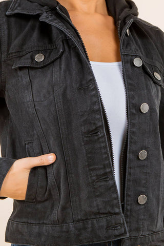 SWEATSHIRT HOODED DENIM JACKET - Rise and Redemption