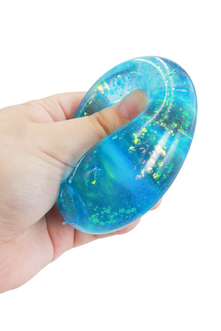 Tear Drop Glittery Maltose Putty Filled Squishy w/ Stand - Rise and Redemption