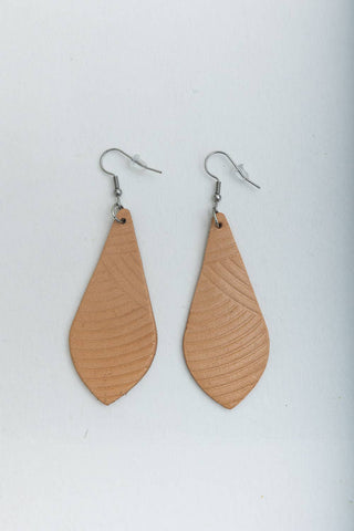 Teardrop Leather Earrings - Rise and Redemption