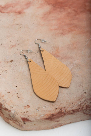 Teardrop Leather Earrings - Rise and Redemption