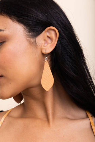 Teardrop Leather Earrings - Rise and Redemption