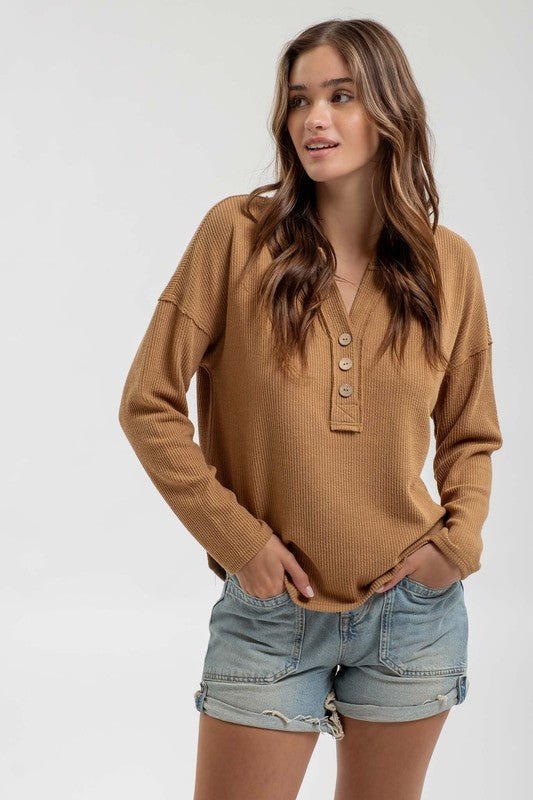 Three Button Henley Knit - Rise and Redemption