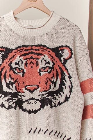 Tiger Round Neck Sweater - Rise and Redemption