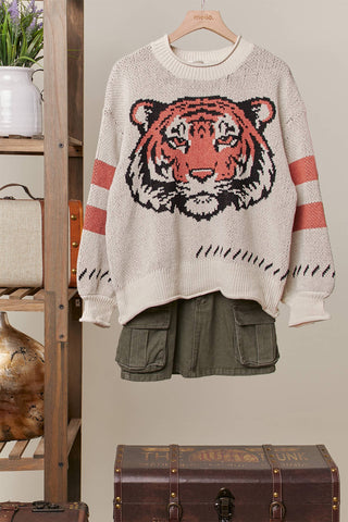 Tiger Round Neck Sweater - Rise and Redemption