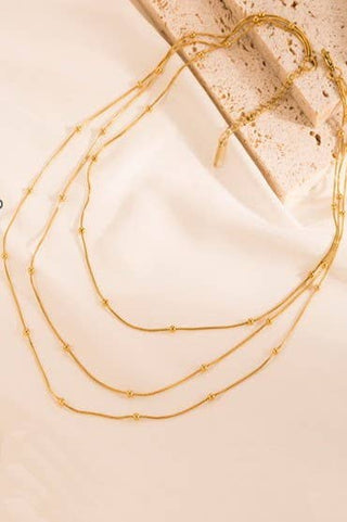 TITANIUM STEEL NON - TARNISH TRIPLE LAYER NECKLACE | 40NK339 - Rise and Redemption