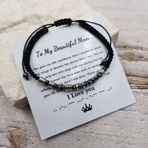 To My Beautiful Mom Morse Code Bracelet - Mother's Day - Rise and Redemption