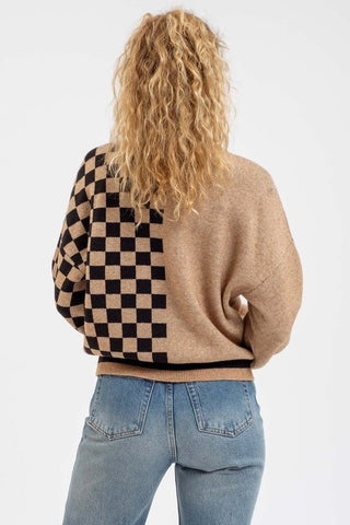 Toffee Checker Knit - Rise and Redemption