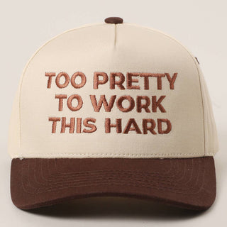 TOO PRETTY TO WORK Embroidery Trucker Hat - Rise and Redemption