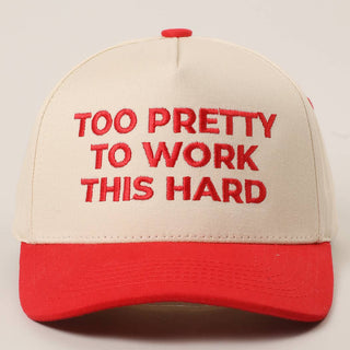 TOO PRETTY TO WORK Embroidery Trucker Hat - Rise and Redemption