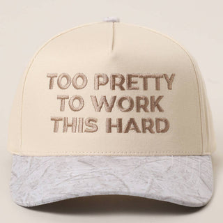 TOO PRETTY TO WORK Embroidery Trucker Hat - Rise and Redemption