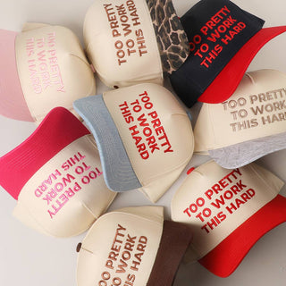 TOO PRETTY TO WORK Embroidery Trucker Hat - Rise and Redemption