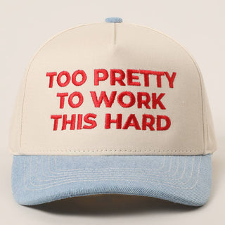 TOO PRETTY TO WORK Embroidery Trucker Hat - Rise and Redemption