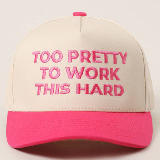 TOO PRETTY TO WORK Embroidery Trucker Hat - Rise and Redemption