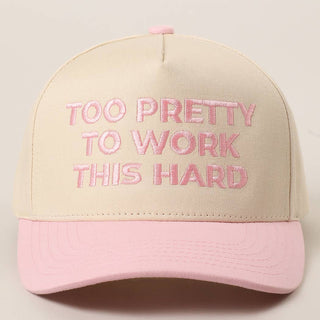 TOO PRETTY TO WORK Embroidery Trucker Hat - Rise and Redemption