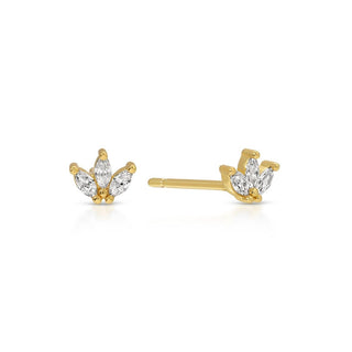 Triple Marquise Cubic Zirconia Studs on Velvet Tag - Rise and Redemption